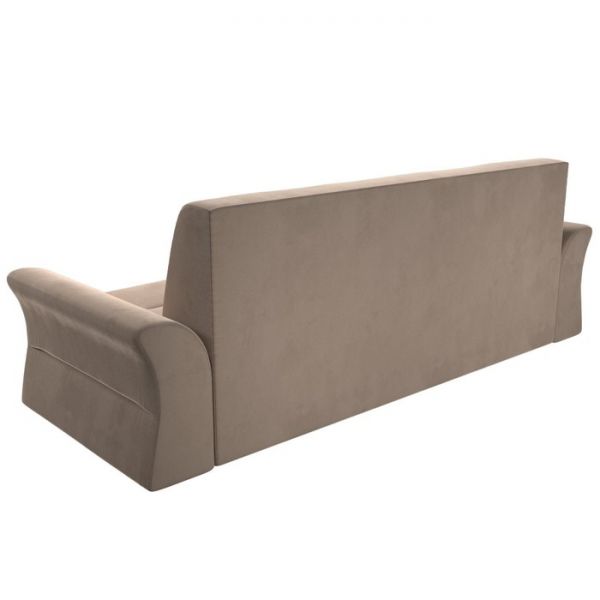 Прямой диван «Клайд», механизм дельфин, велюр, цвет бежевый