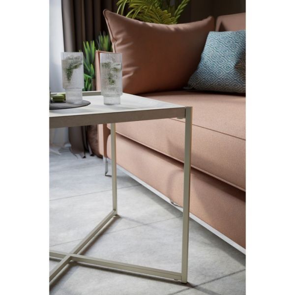 Стол журнальный «Стефан», 520 ? 520 ? 500 мм, цвет серый мрамор