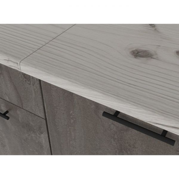 Кухонный гарнитур Сиена медиум 1400х600 Белый/Сосна/Дуб грей, бетон темный