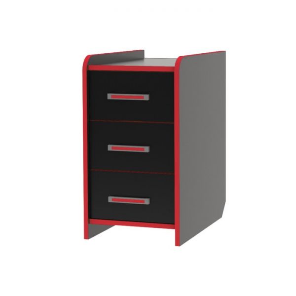 Стол-тумба  КЛ 9.3  332х500х600 Черный/Красный