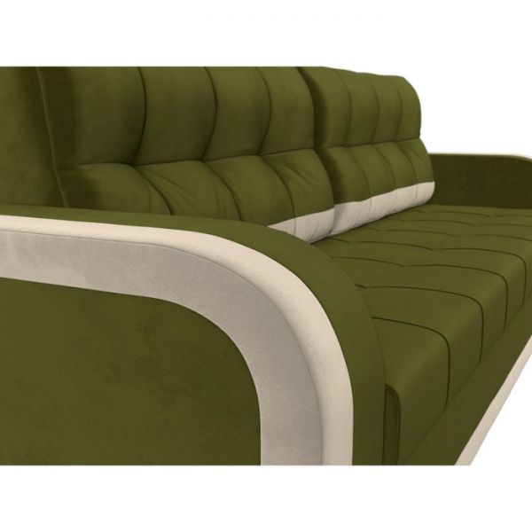 Диван прямой «Марсель», механизм еврокнижка, микровельвет, цвет бежевый / зелёный