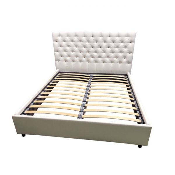 Кровать с подъемным механизмом "ФРЕЙМ", 2000х2000, кожзаменитель белый