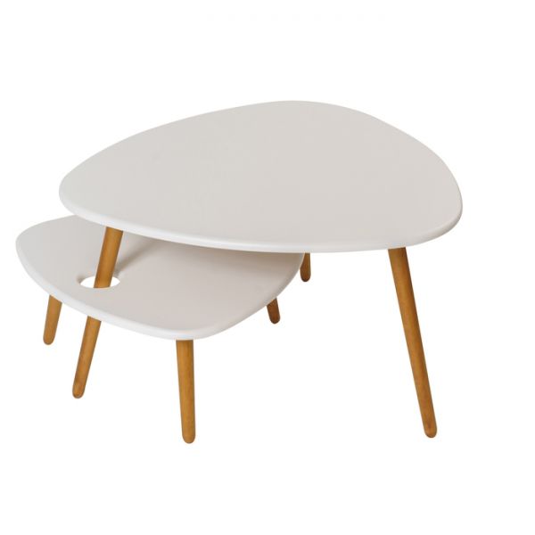 Комплект из двух журнальных столов «Стилгрей», 1200 ? 780 ? 455 мм, цвет белый