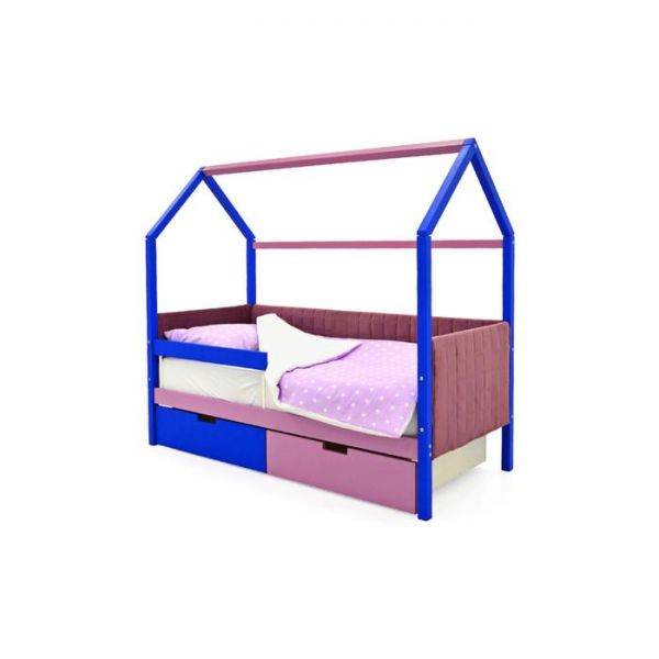 Детская кровать-домик мягкий Бельмарко  Svogen синий-лаванда