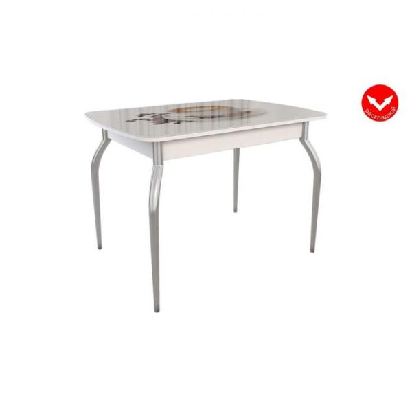 Стол обеденный раздвижной Танго 1100/1460х750х750 белый/кофе