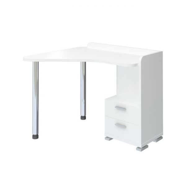 Стол СКМ-55, угол левый, 1100 ? 900 ? 810 мм, цвет белый жемчуг