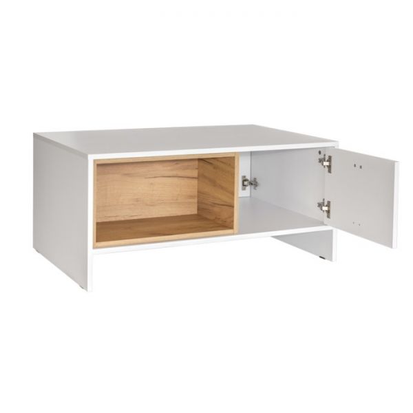 Стол журнальный Бэль 03.235, 930х600х432, Белый премиум/Дуб золотой Крафт