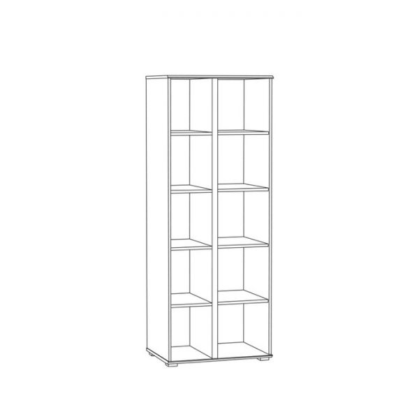 Шкаф стеллаж Лина 13.214, 651х454х1704, Миндаль/Дуб сонома