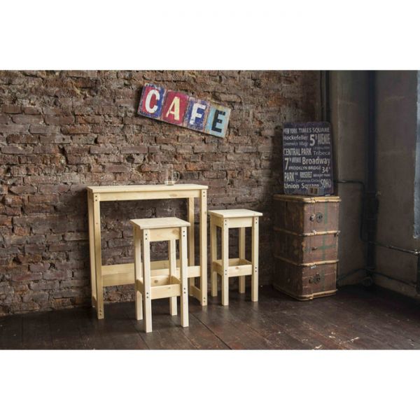 Барная группа, стол и 2 табурета, цвет сосна