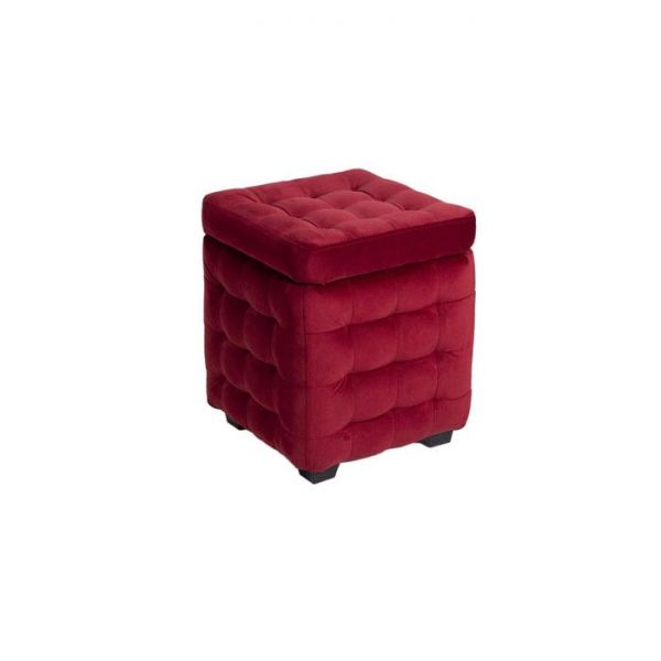 Пуф Теско с крышкой 400х400х460 бордовый велюр