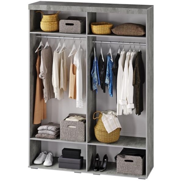 Шкаф распашной Инстайл 1602х510х2176 метрополитан грей/белый матовый