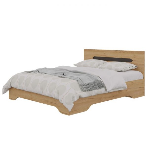 Кровать Вега 1600 с ортопед.осн, с/м 1600х2000, Крафт золотой/Венге