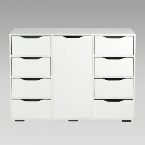 Комод 8 ящик 1 створки Пифагор-3  FAF(8Я1С) навесной/напольный 1150х400х820 Белый матовый