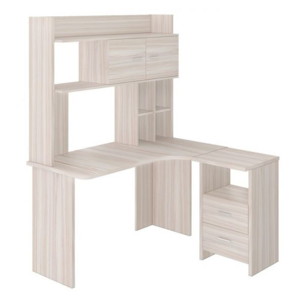 Компьютерный стол, 1300 ? 1200 ? 1785 мм, правый угол, цвет карамель/венге