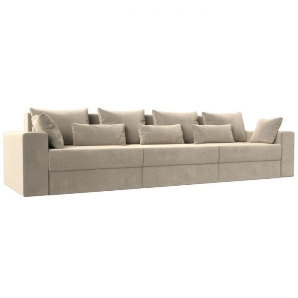 Диван прямой «Мэдисон Long», механизм еврокнижка, микровельвет, цвет чёрный