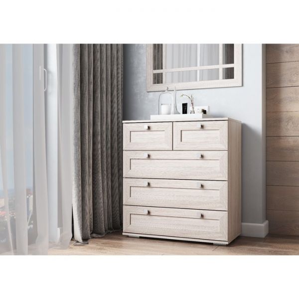 Комод К-34 РИВЬЕРА 875х800х420 Ясень Шимо Светлый