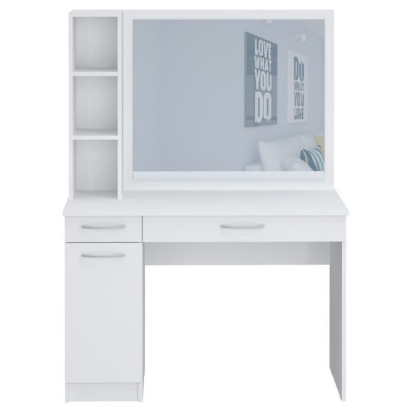 Стол туалетный с зеркалом «Париж», 1100 ? 450 ? 1504 мм, цвет белый