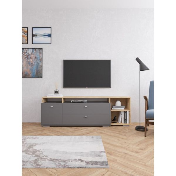 Комод Ланс 1710х430х563 графит/дуб бунратти