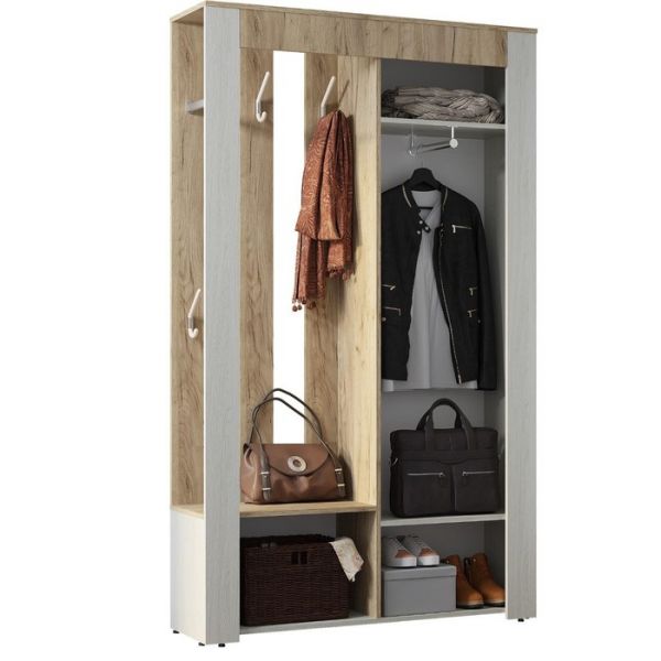 Прихожая Франк 1202х330х2000 крафт/ясень белый