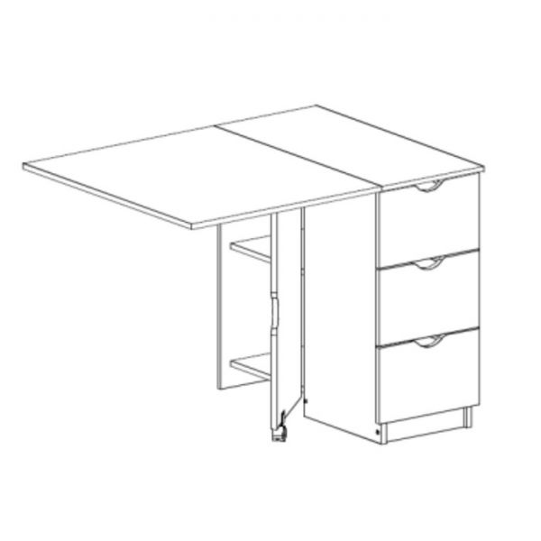 Стол-книжка СТ-01 с 3 ящ, 360(1710)х805х750 Ясень шимо темный/Светлый
