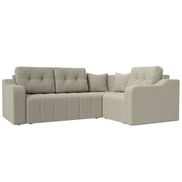 Угловой диван «Кембридж», механизм еврокнижка, рогожка, цвет бежевый