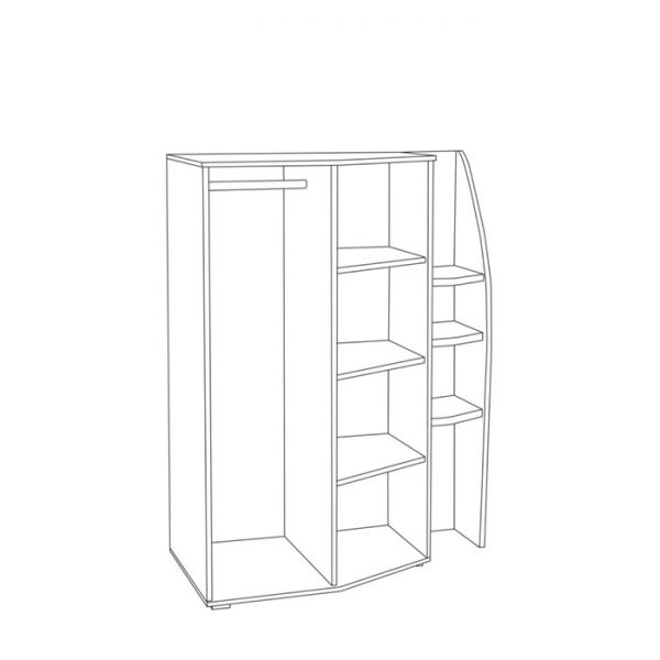 Шкаф Индиго 10.20, 1000х509х1300, Темно-серый/Граффити