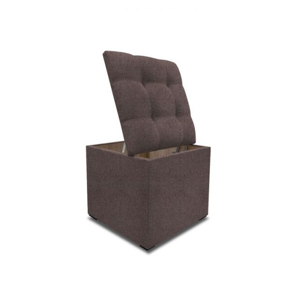 Пуф с крышкой и утяжкой, 400 ? 400 ? 420 мм,  рогожка, цвет savana plus yellow