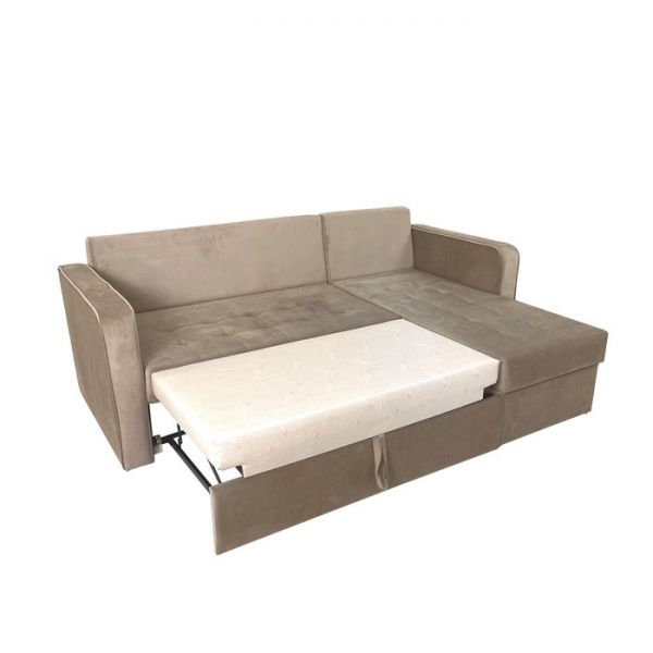 Угловой диван «Фаворит», механизм дельфин, цвет бинго бежевый