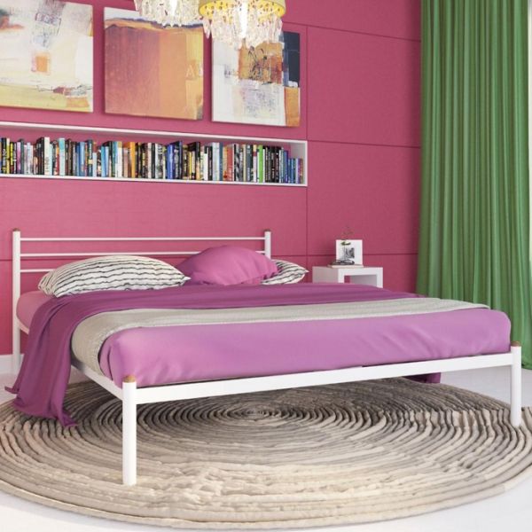 Кровать «Милана», 1200 ? 2000 мм, металл, цвет белый