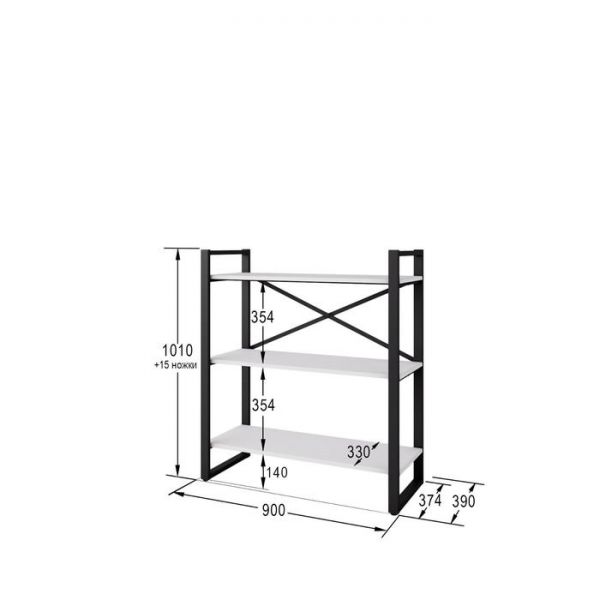 Стеллаж «Хардвиг S», 900 ? 390 ? 1010 мм, цвет белый
