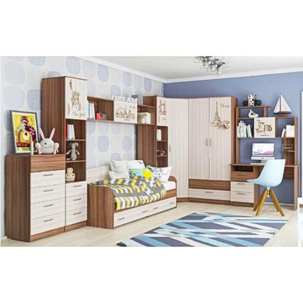 Комод "Вояж", 602х446х1056 мм.ю ясень тёмный, ясень светлый