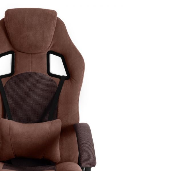 Кресло DRIVER флок/ткань коричневый 45444