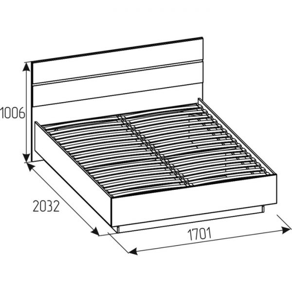 Кровать Люкс «Монако 308» 1400 ? 2000 мм, цвет дуб табачный craft / ясень анкор светлый