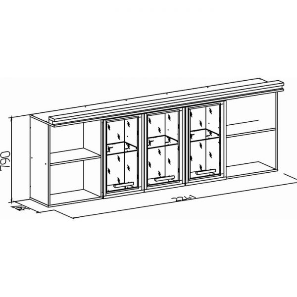 Шкаф навесной Nature 81, 2241 ? 397 ? 790 мм, цвет гаскон пайн / мокко
