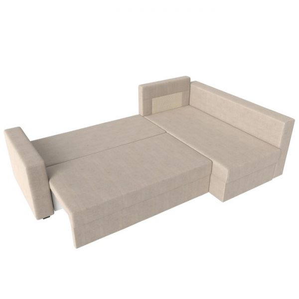 Угловой диван «Мансберг», механизм еврокнижка, угол левый, рогожка, цвет бежевый