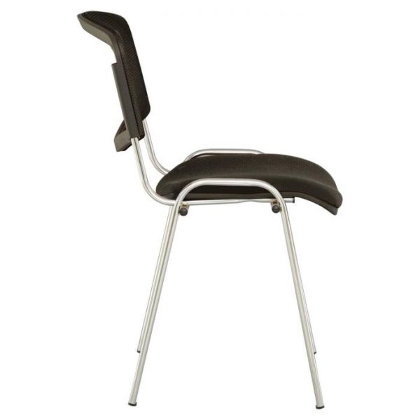 Стул для посетителей BRABIX "Iso NET CF-006", хромированный каркас, черный, 531982