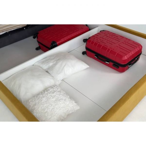 Кровать Альба с орт. основанием + ПМ 1600х2000 медовый (велюр)