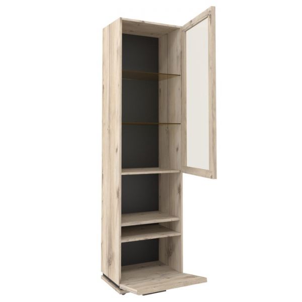 Шкаф для посуды Nature 13, 560 ? 416 ? 2116 мм, цвет гаскон пайн / чёрный