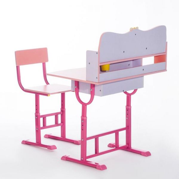 Растущая парта со стулом T21, розовая, ростовая группа №3-4