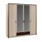 Шкаф 4-х дверный «Эшли», 1812 ? 583 ? 2118 мм, цвет венге / дуб сонома