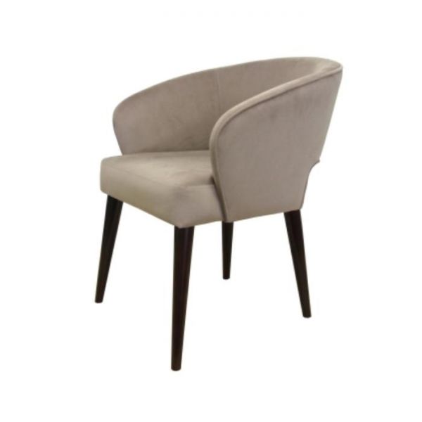 Стул мягкий Персей 600х610х760 бук, цвет покраски темный орех, ткань  велюр кремовый