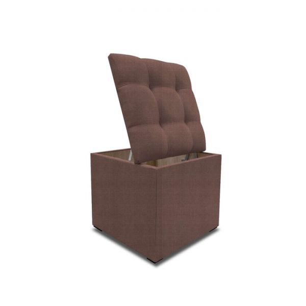 Пуф с крышкой и утяжкой, 400 ? 400 ? 420 мм,  велюр, цвет shaggy lilac