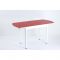 Стол раздвижной Созвездие Стин 2, 1100(1420)х700х760, Белый/Алое/Крашеные прямые