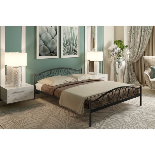 Кровать «Ангелина Плюс», 1200 ? 2000 мм, металл, цвет чёрный