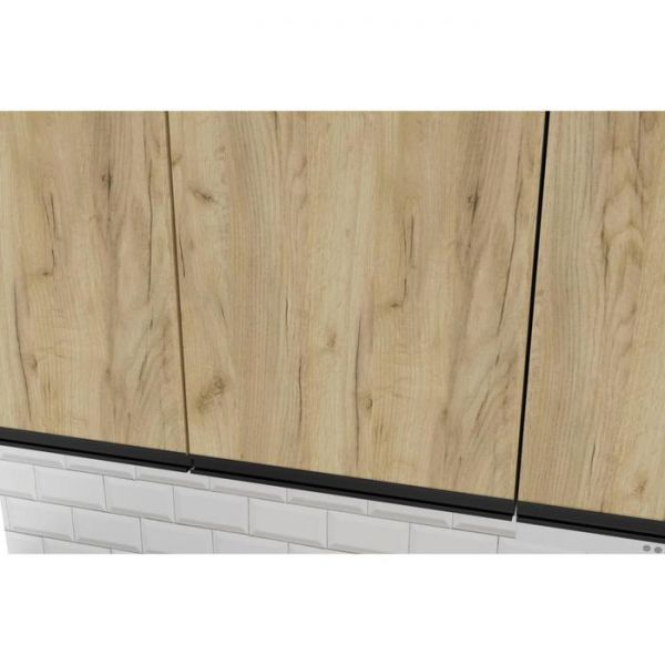 Кухонный угловой гарнитур Адажио прайм 2000х1100 Дуб золотой,бетон темный/Венге