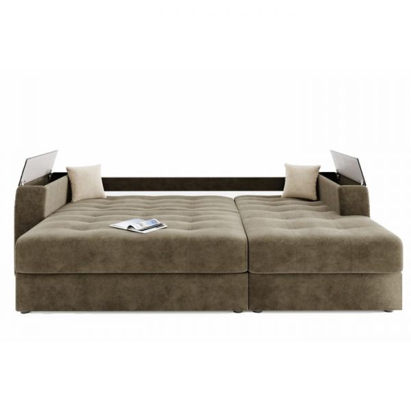 Угловой диван «Сенатор», механизм пантограф, ППУ, угол правый, велюр, селфи 01 / селфи 03