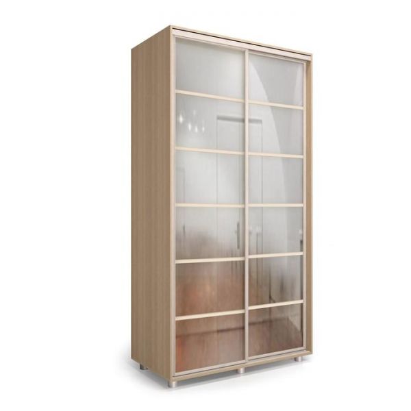 Шкаф-купе Стильный зеркало Дуб сонома/Белый/Венге светлый 1600х600х2300