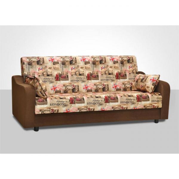 Диван-кровать "Акварель-3" ПБ , ткань, Лондон 1 беж /Эффект дарк браун