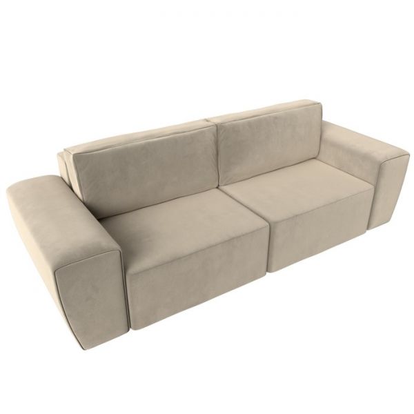 Прямой диван «Беккер», механизм еврокнижка, микровельвет, цвет бежевый