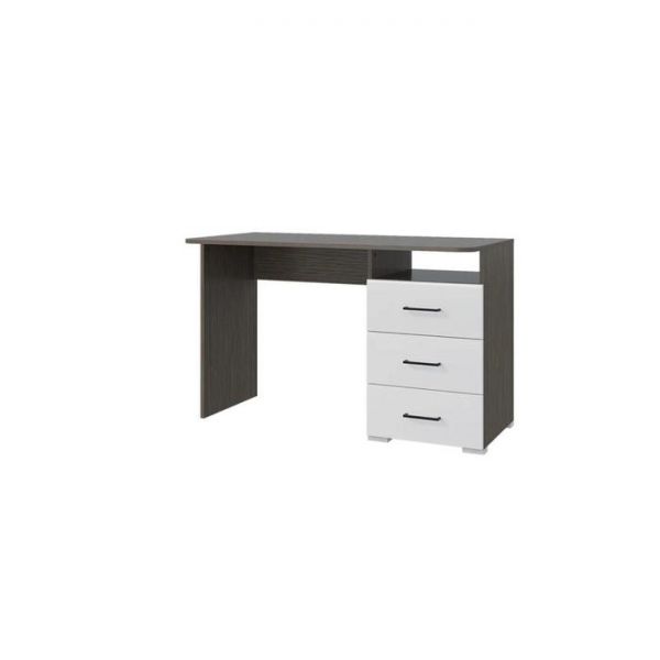 Стол «Ненси», ЛДСП/МДФ, 120 х 59,6 х 75 см, 3 ящика, цвет венге/белый глянец